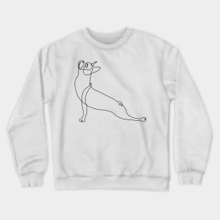 One Line Boston Terrier Upward Facing Dog Crewneck Sweatshirt